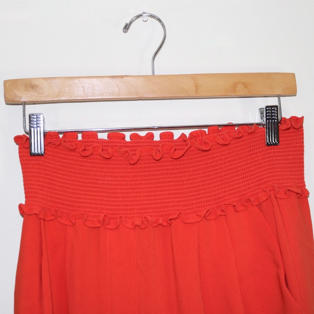 Cinq a Sept Smocked Jessi Pants in Fire Coral - Picture 5 of 13